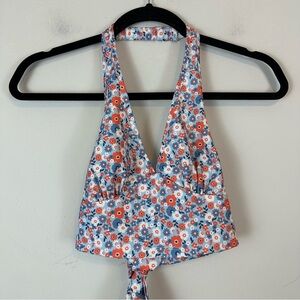 Altar'd State | Colorful Ditsy Floral Tie Back Cropped Halter Top Size XS